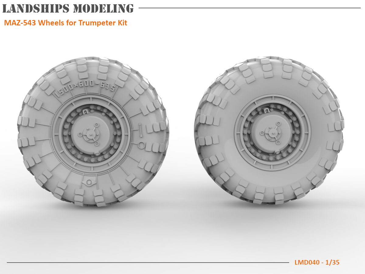 Trumpeter Land Rover LMD040 - MAZ-543 Wheels for Trumpeter Kits – LandshipsModeling